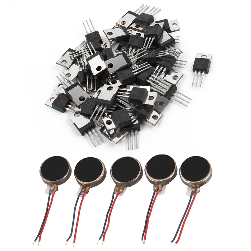

5Pcs DC3V/0.1A 1.5V/0.05A 10X2.7Mm Coin Mobile Phone Vibration Motor With 50 Cs IRF740 TO-220 N-Channel Power MOSFET