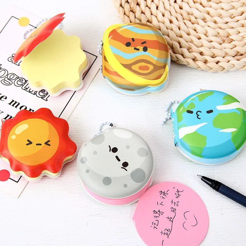 6 Pcs Memo Pads Wholesale New Planet Series Stress Relief Stickers Notes Portable Pendant Book Cute Snack Coloring Book