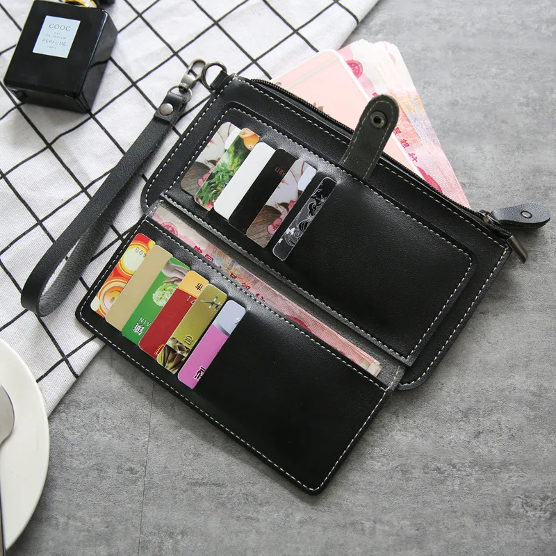 multifunctional fashion womens wallet 2022 new pu leather long wallets multi card position clutch buckle zipper student wallet free global shipping