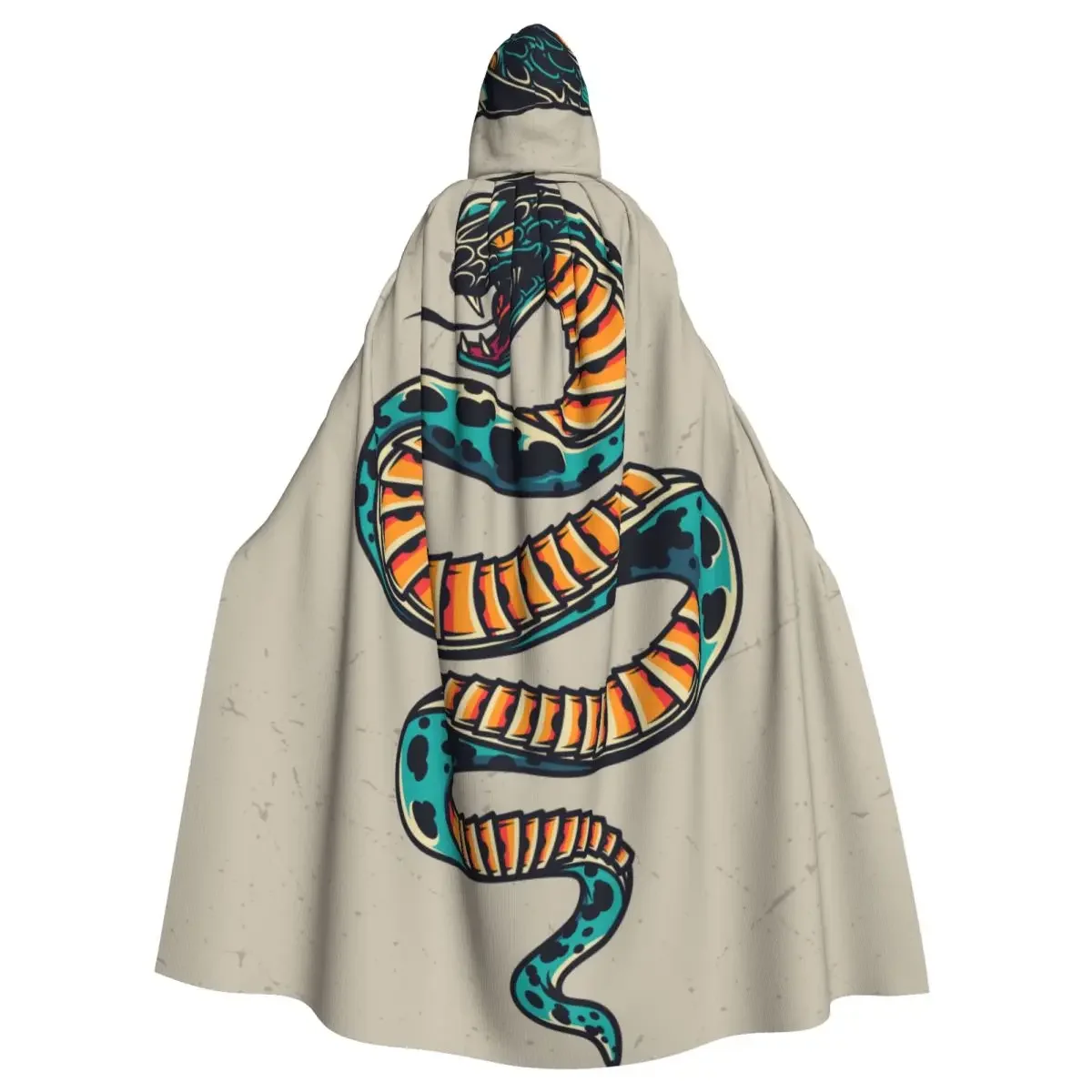 Змея татуировка искусственная шкура средневековый костюм с капюшоном ведьма Wicca