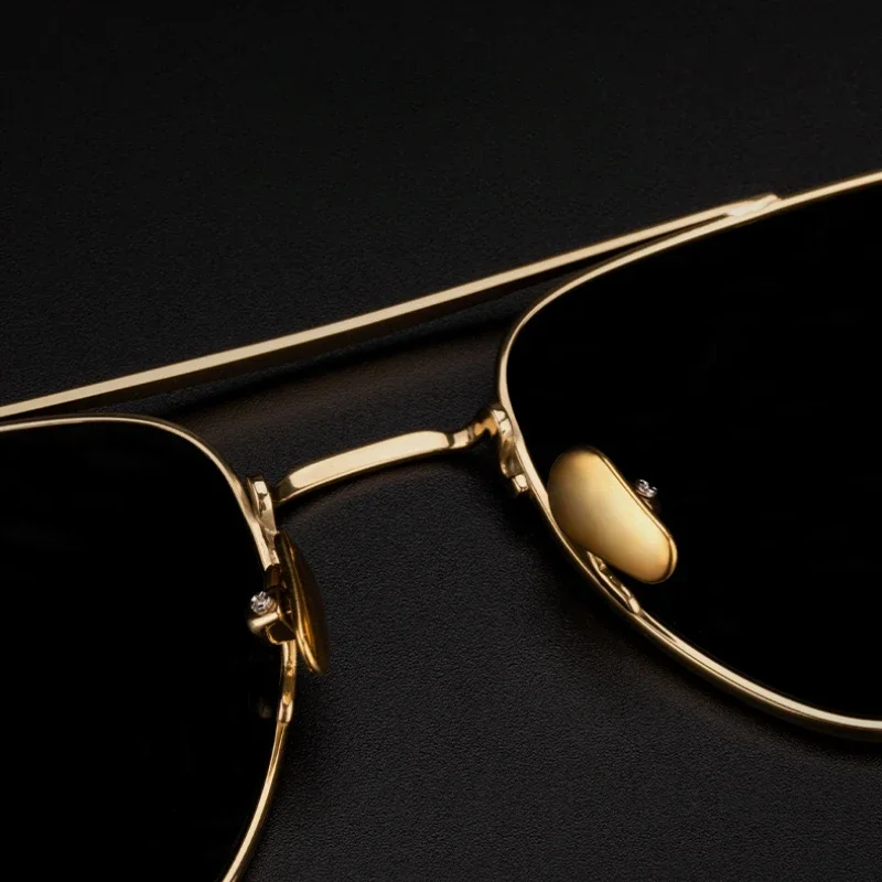 Новые солнцезащитные очки из чистого титана с двойным лучом в стиле ретро для