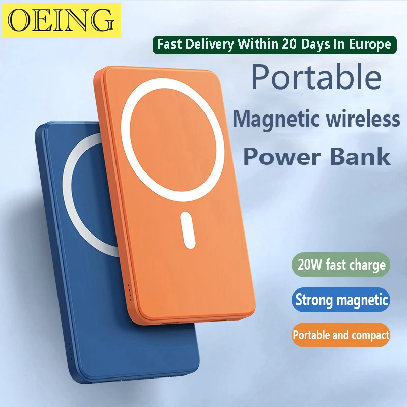 

10000mAh Macsafe Power Bank Fast Charging Wireless Magnetic Portable Charger External Battery Pack for iPhone 12/13/14 Pro Max