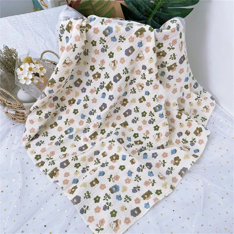 Ultraabsorbent Double Layers Soft Cotton Muslin Swaddleblankets Quilt Children Infant Swaddlewraps A2ub