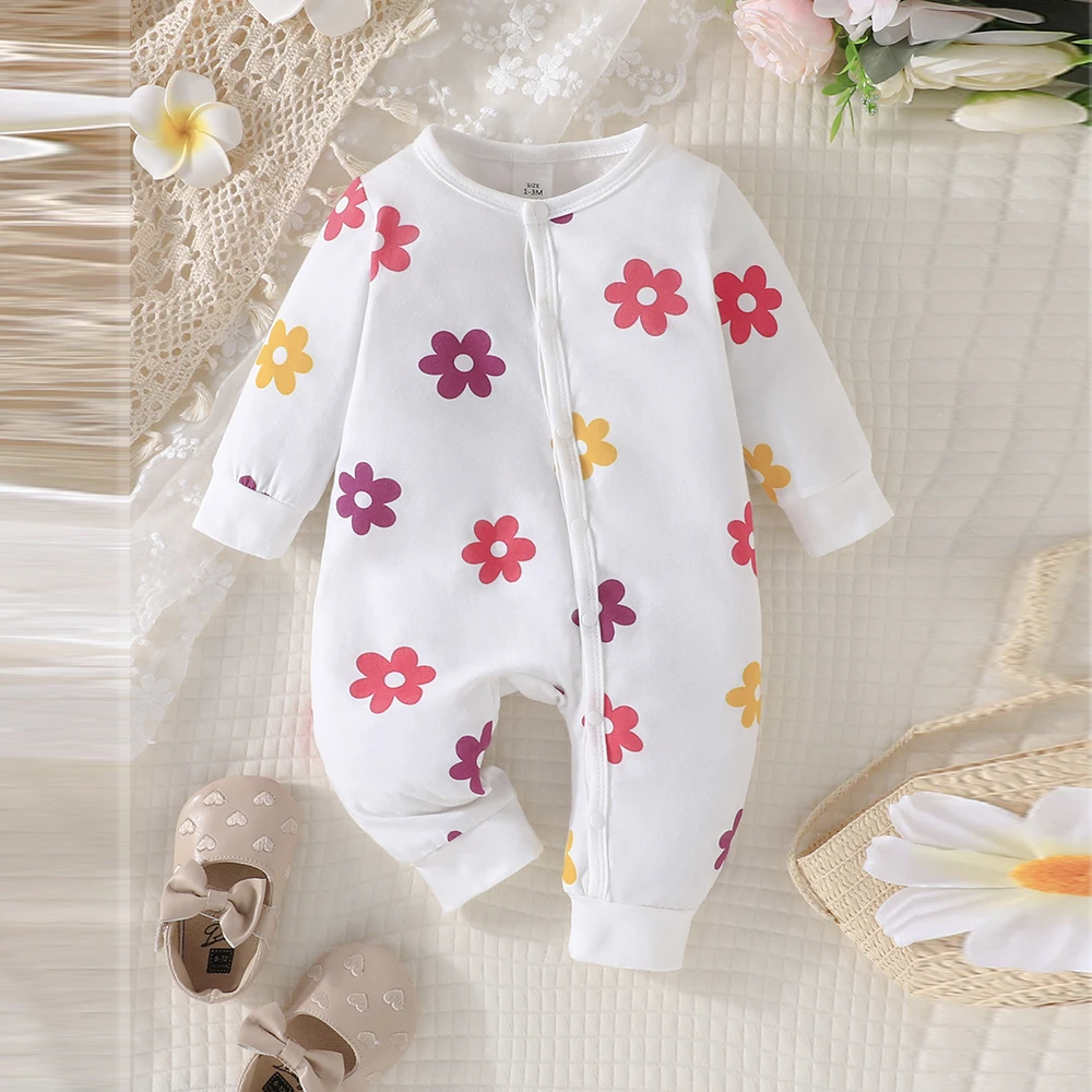 2 шт./партия детский однобортный комбинезон с длинным рукавом и ярким принтом