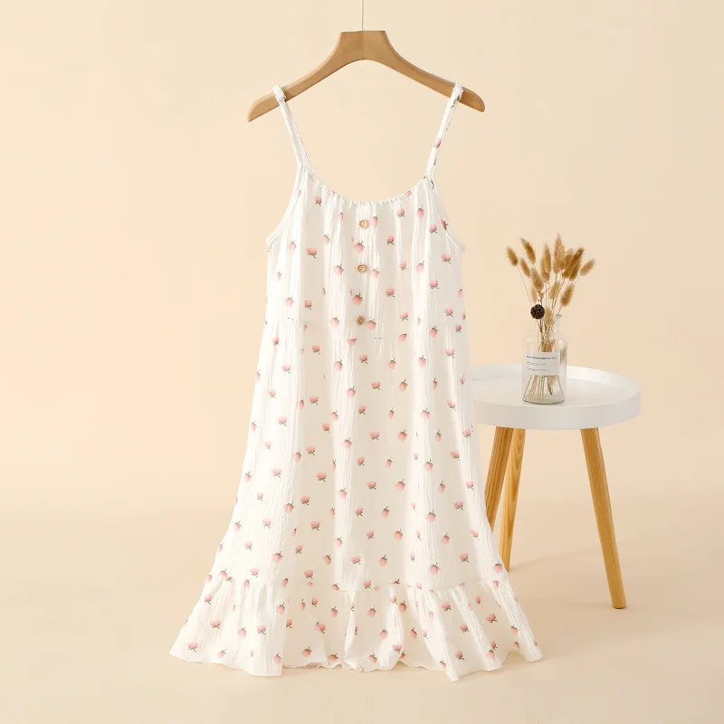 

Пижамный костюм из 2022 чистого хлопка с принтом, весенне-летняя японская Милая Короткая домашняя одежда для женщин, женская одежда, пижама, домашняя одежда