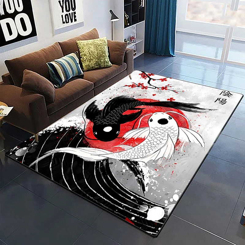 

Modern Chinese Dragon Tai Chi Bagua Yin Yang Area Rug Living Room Carpet for Children Play Home Deco Floor Mat and Carpets Gift