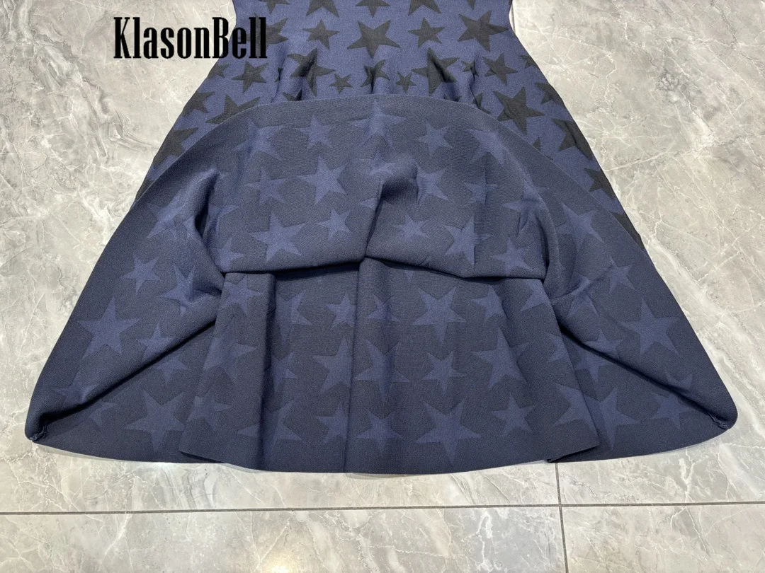 12.31 KlasonBell модное темпераментное вязаное платье с пятиконечной звездой и круглым