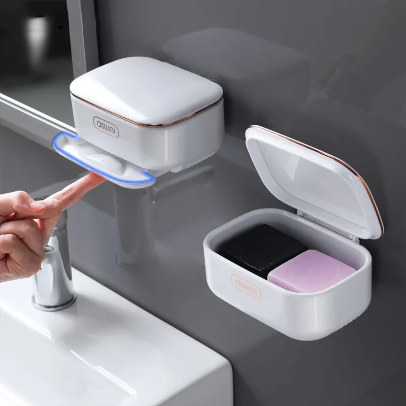 Portable Soap Holder For Home Bathroom Storage For Soap Dish Waterproof Bathroom Products High Capacity Gadgets For Home