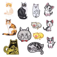cartoon cat iron on patches for clothing diy embroidery stripe on clothes animals sequin applique badge applique cloth fabric