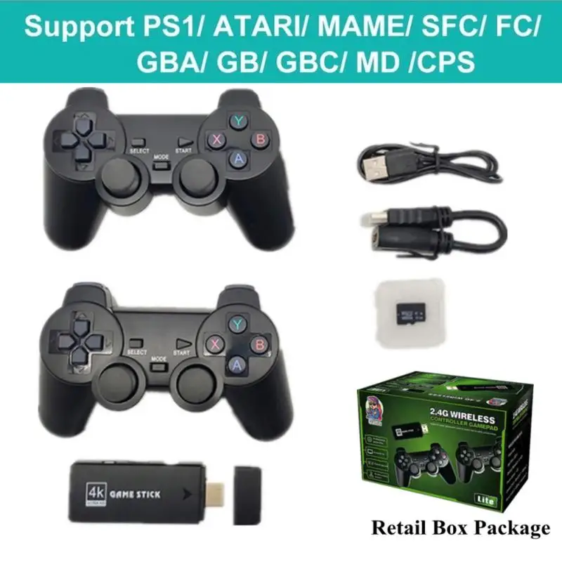 Игровая консоль U8 двойной беспроводной контроллер 4K HD 2 4G для PS1/FC/GBA 10000 игровая 32