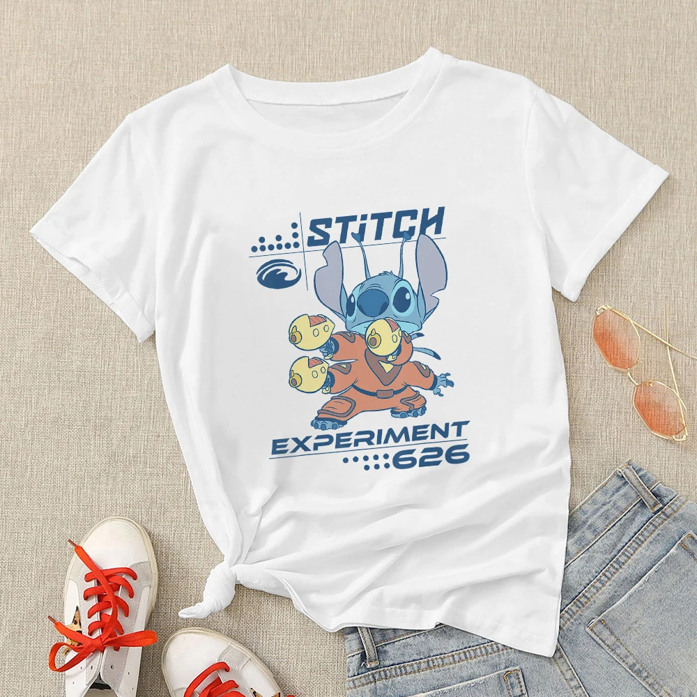 

Hot Sell Disney Stitch Print Men T-Shirts S-3XL Comfy White Short Sleeve Exquisite Popular Cartoon Graphic Male T Shirts Clothes