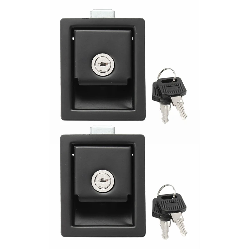 

2X Rv Car Paddle Entry Door Lock Latch Handle Knob Camper-Trailer Pull Type Panel Door Lock