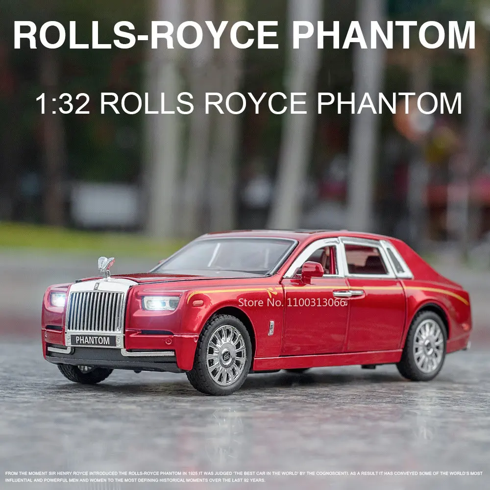 

1/32 Rolls-Royce Phantom Alloy Diecast Model Car Toy 6 Doors Can Be Opened Pull Back Metal Simulation Vehicle For Childrens Gift