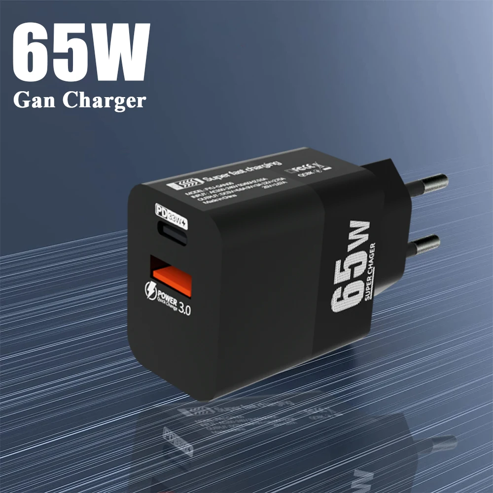 Gan Charger 65W Fast Charger USB C Block QC3.0 PD 33W Power Adapter For MacBook Air Iphone 12 13 Pro Max 11 iPad Samsung Xiaomi