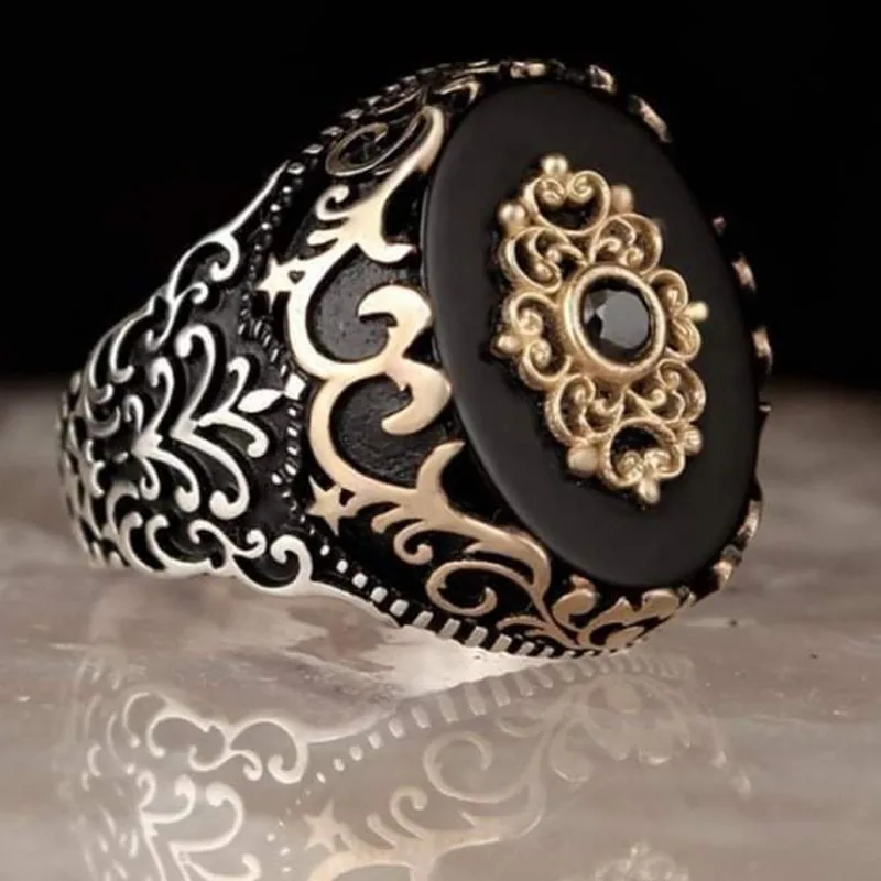 

Copper Material Open Adjustable Ring Fashion Temperament High-end Luxury Ring Retro Domineering Men's Party Jewelry