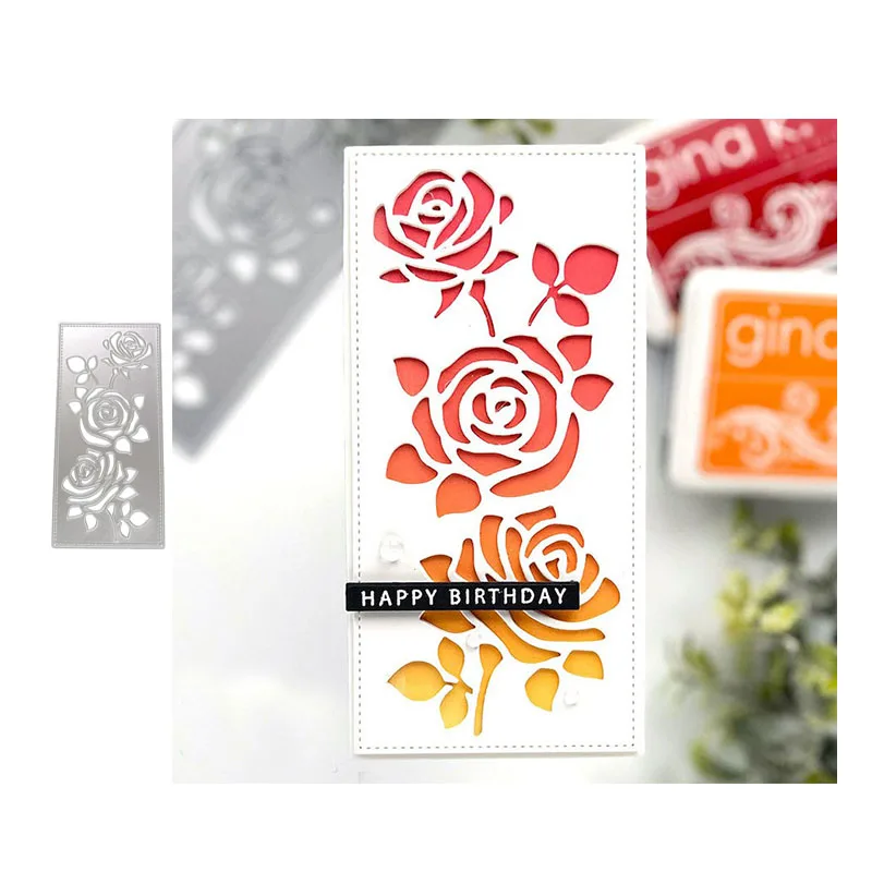 

2022 New Rose Leaves Cover Metal Cutting Dies Craft for Scrapbooking DIY Handmade Knife Mould Blade Punch Stencils Dies Cut Mode