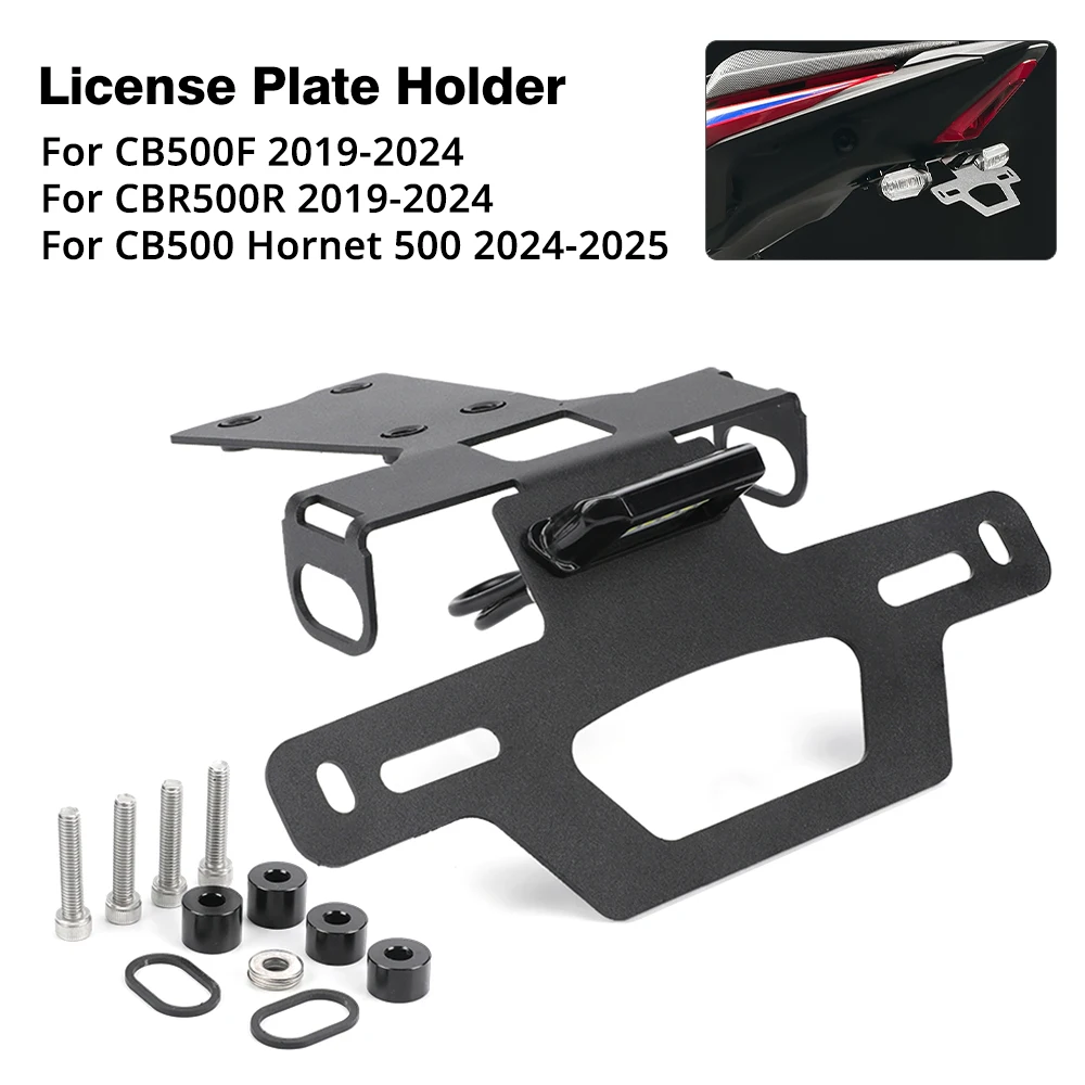 Держатель номерного знака для HONDA CB500 Hornet 500 CBR500R CB500F, хвостовое аккуратное крыло мотоцикла, светодиодный светильник CB 500F CBR 500R