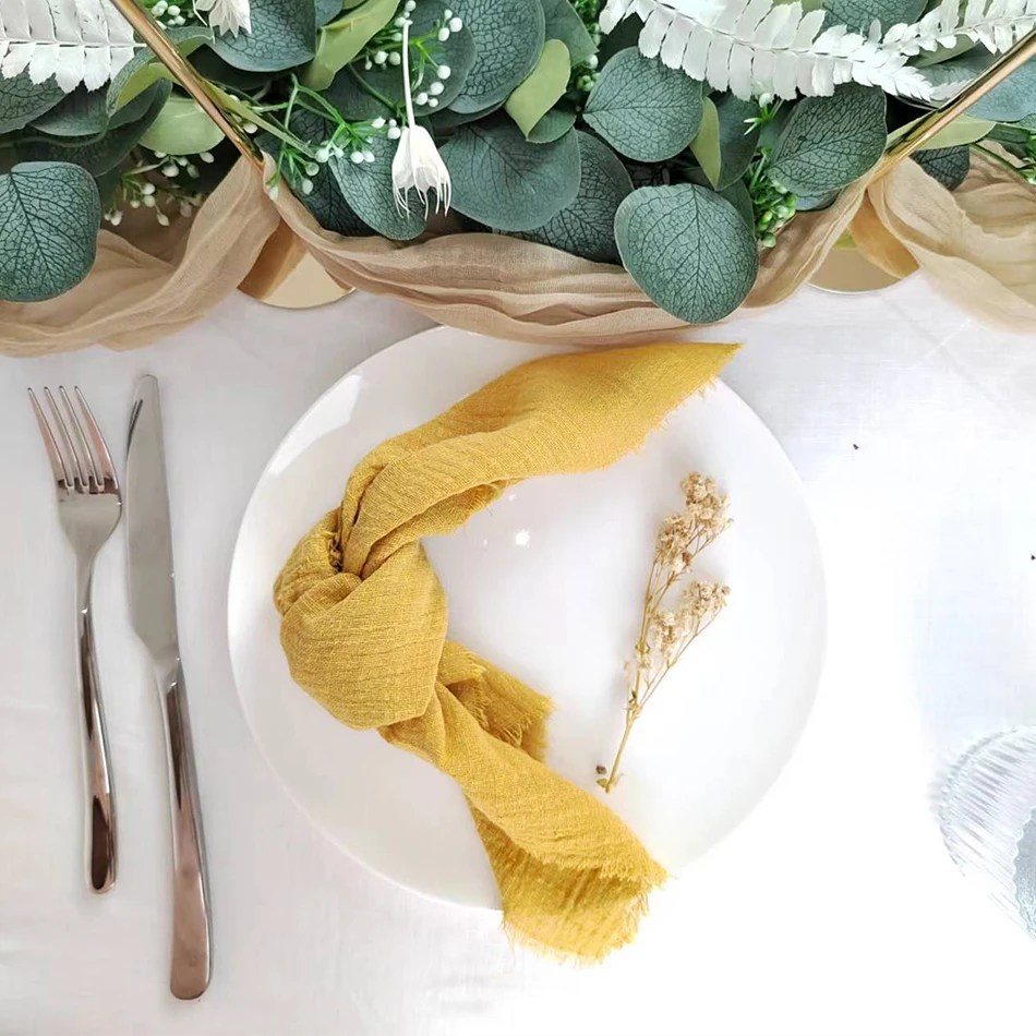 

10PCS Cotton Gauze Napkins Table Decor Fabric Soft Comfortable Various Size Handmade Custom for Dining Wedding Event Designing