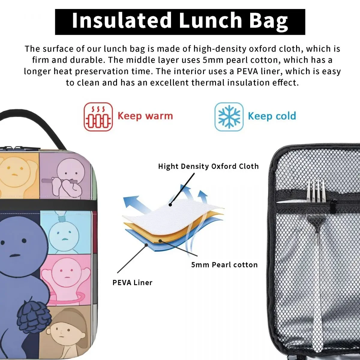 Smiski Eras аксессуары изолированная сумка для обеда пикника хранения еды