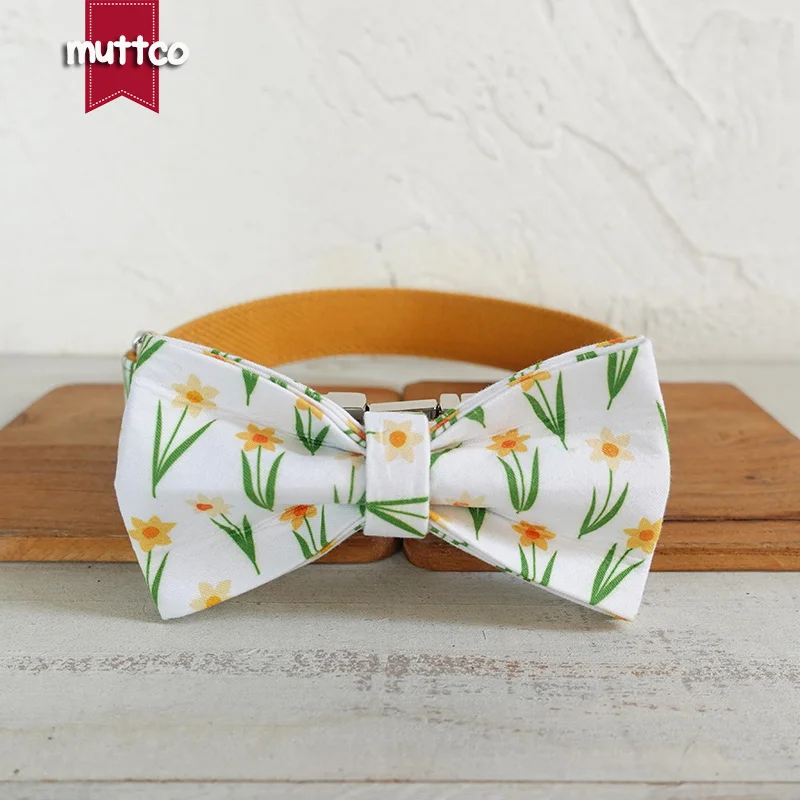 

Собачий ошейник и поводок MUTTCO с независимым дизайном, Детские ZEPHYRANTHES, персонализированный Регулируемый именной ошейник для щенка, 5 размеро...