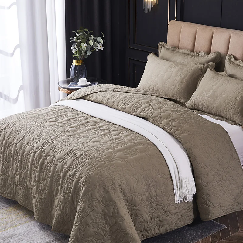 

Luxury 3D Printing Cotton Polyester Bedspread Plaid Bedding Set Bedspreads Quilting Quilt Bed Covers Bed Linen Solid Color #/