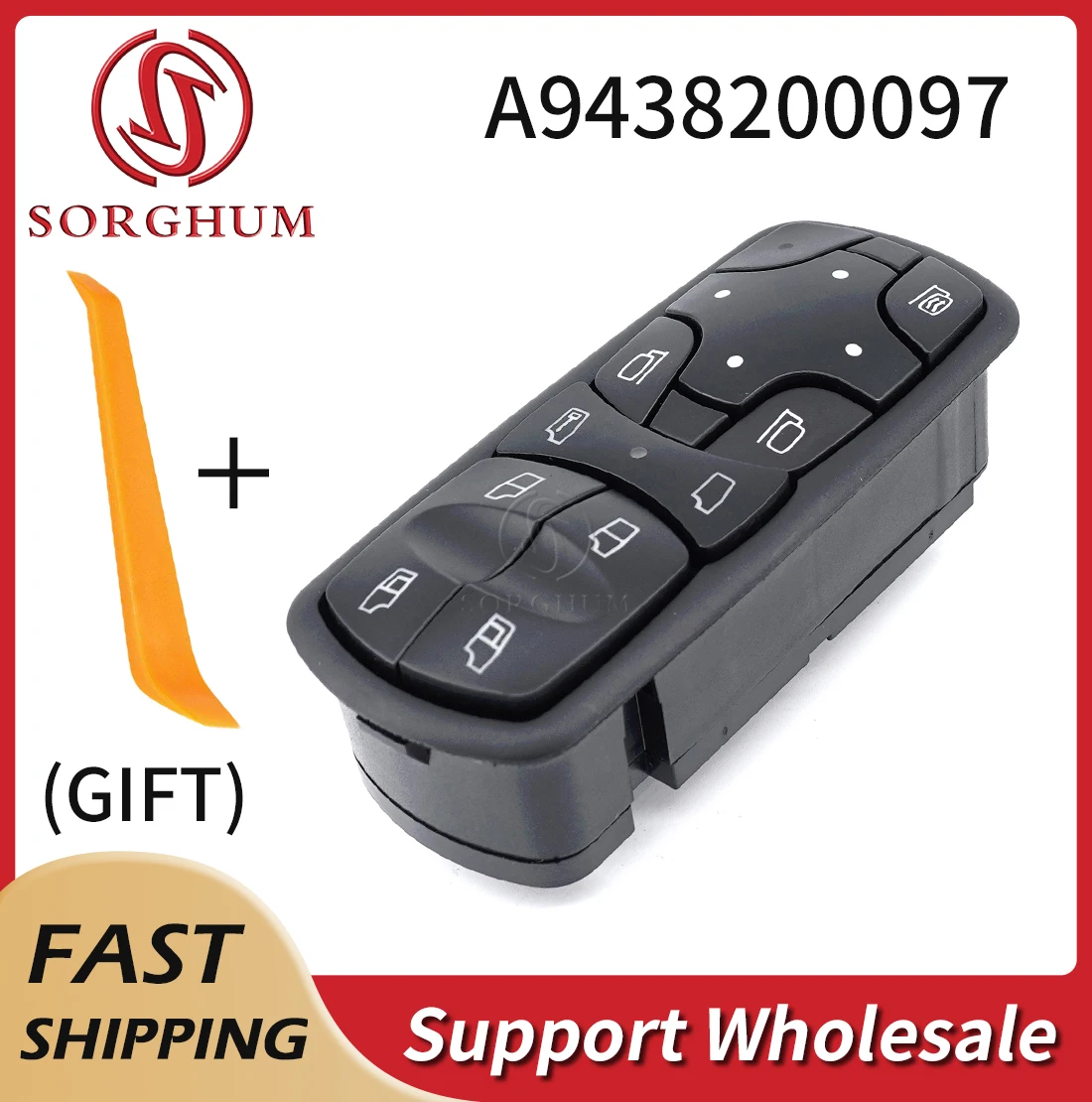 

Sorghum A9438200097 Car Power Window Switch Master Button Panel For Mercedes-Benz Axor Actros MPII Truck Accessories 9438200097