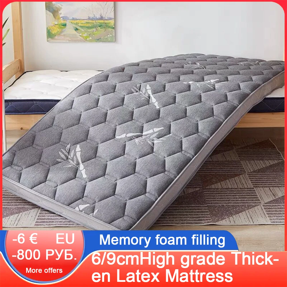 

6/9CM High Grade Thicken Latex Mattress Memory Foam Filling Tatami Twin King Queen Full Size Keep Warm Winter Thick Cushion