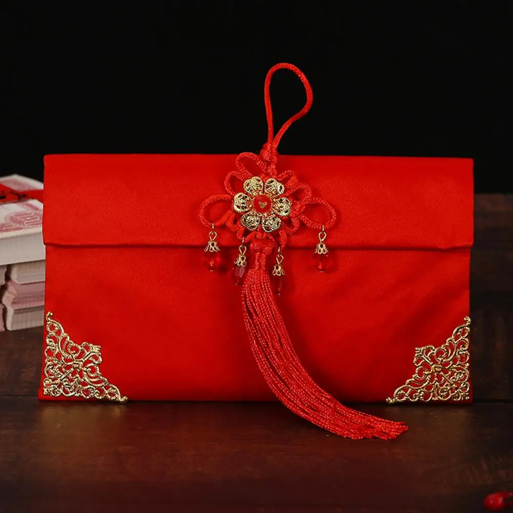 Lucky Money Bag Charming Wedding Engagement Chinese Red Envelope Soft Surafce Easy Carry New Year Red Envelope for Bride