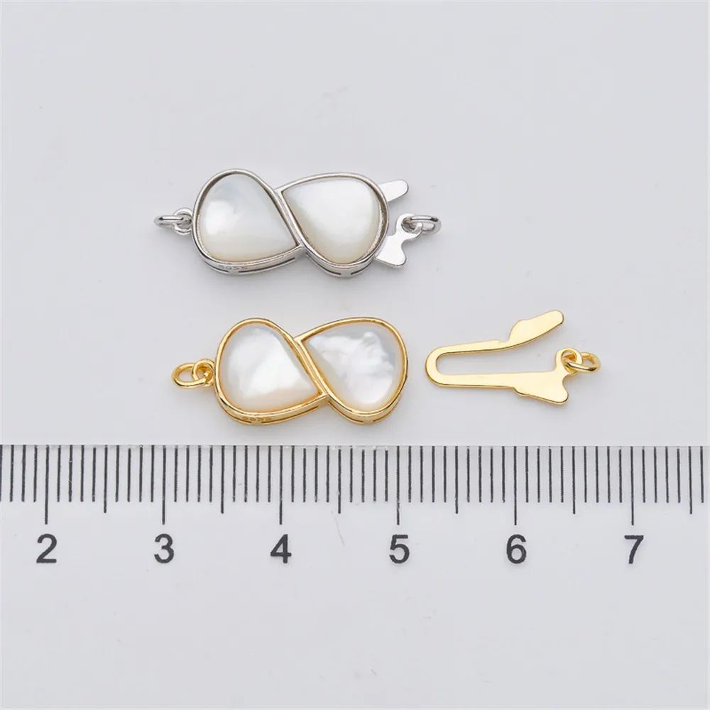 S925 Sterling silver Pearl necklace ending buckle multi hanging flower shaped connection buckle diy first accessories