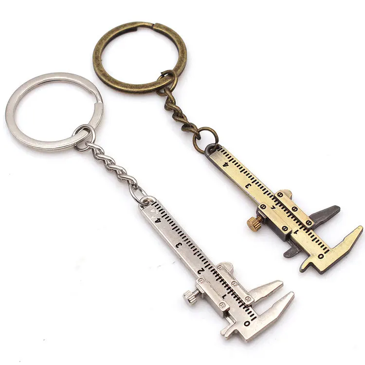 

New Fashion Car Key Mini Vernier Caliper Portable 0-40mm keychain Measuring Gauging Tools Car Turbo key Chain Ring Ruler Caliper
