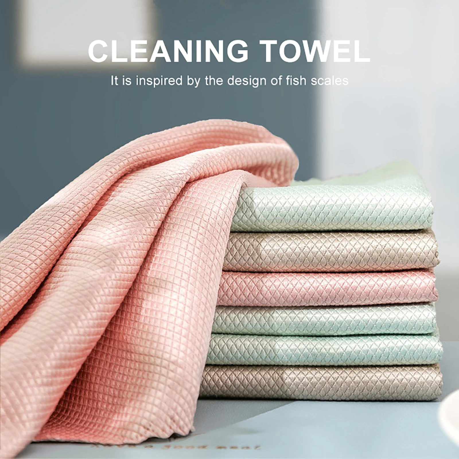 

5Pcs Microfiber Kitchen Dish Cloth Reusable Cleaning Cloths Super Absorbent Tableware Towel Kitchen Cleaning Tools