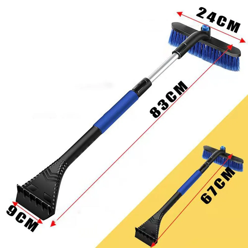 

4 In 1 Extendable Adjustable 67-83cm Snow Removal Shovel Ice Scraper Snow Brush Windscreen Windshield Deicing Clean Car Roof