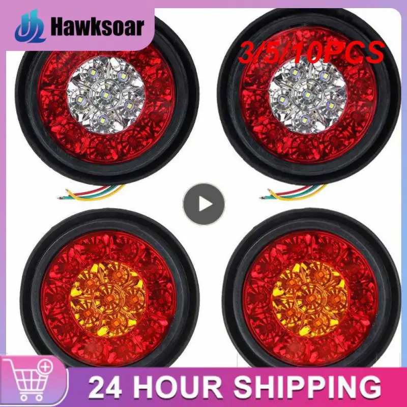 

3/5/10PCS Reverse Turn Signal Lamp Waterproof 16led 16 Led Car Round Taillights Multifunctional Universal