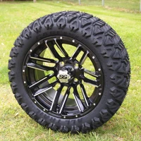 14 inches golf cart tire and wheel combo 23x10 14 all terrain tires 14x7 moto machined black aluminum wheel