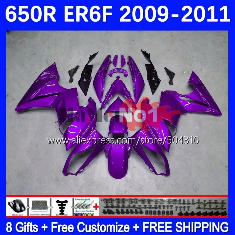 

OEM Body For KAWASAKI NINJA 650R ER 6F ER6 ER 6 F ER-6F 09-11 174MC.10 ER6F 09 10 11 650 R 2009 2010 2011 Fairings purple glossy