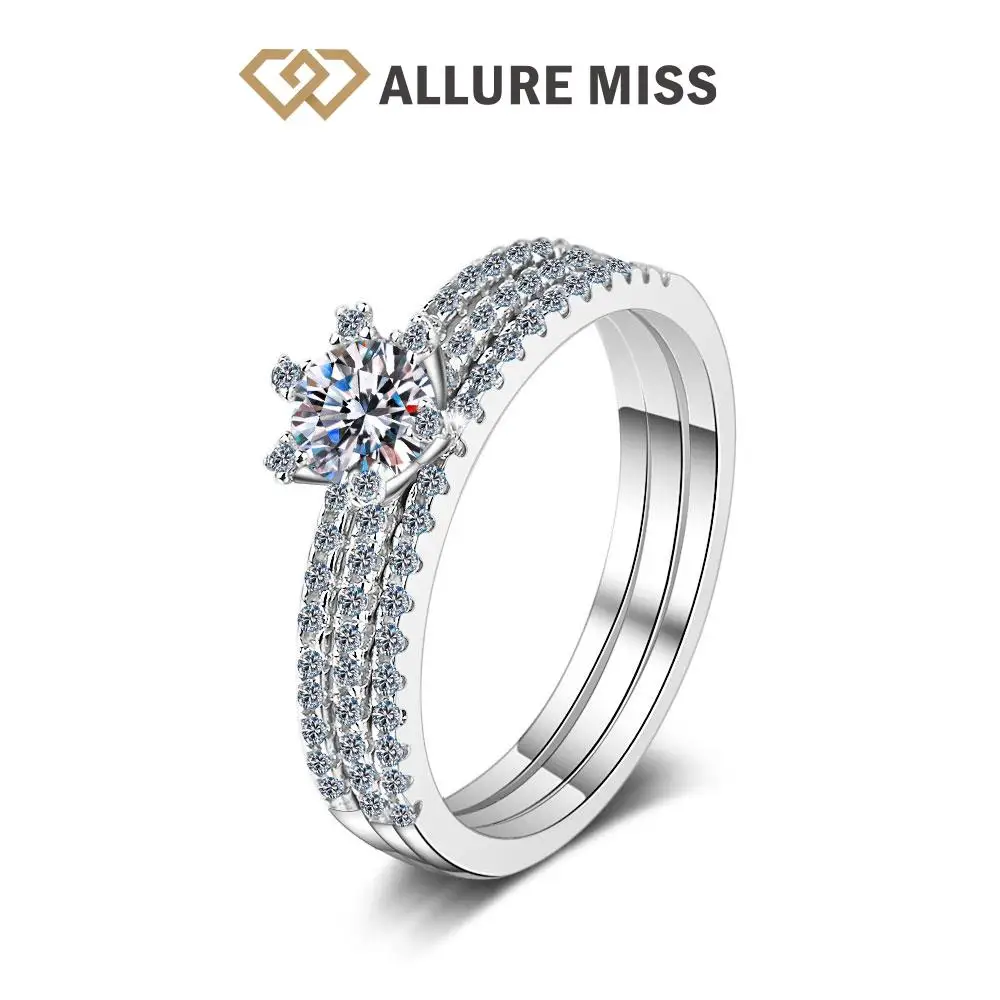 

Certified Rings for Women Simplicity Charms Round Brilliant Cut Passed Diamond TestSterling Silver Moissanite Wedding Ring GRA