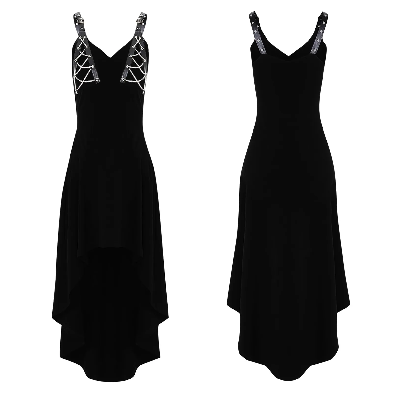

Women's Solid Vintage Dress Strap Wrapped Chest Sleeveless Party Dress Elegant Irregular Length Dress Bridesmaid Cocktail Party
