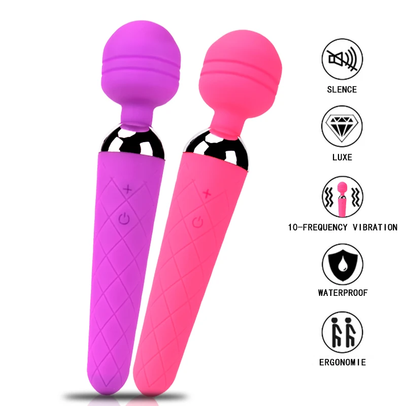 

2 Type AV Wand Vibrators Massager Female Masturbation 10 speed G Spot clitoris stimulator Intimate Erotic Sex Toys for Women