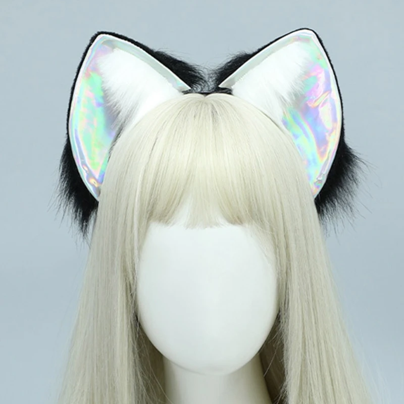 Повязка на голову с искусственными кошачьими ушками костюм для косплея обруч