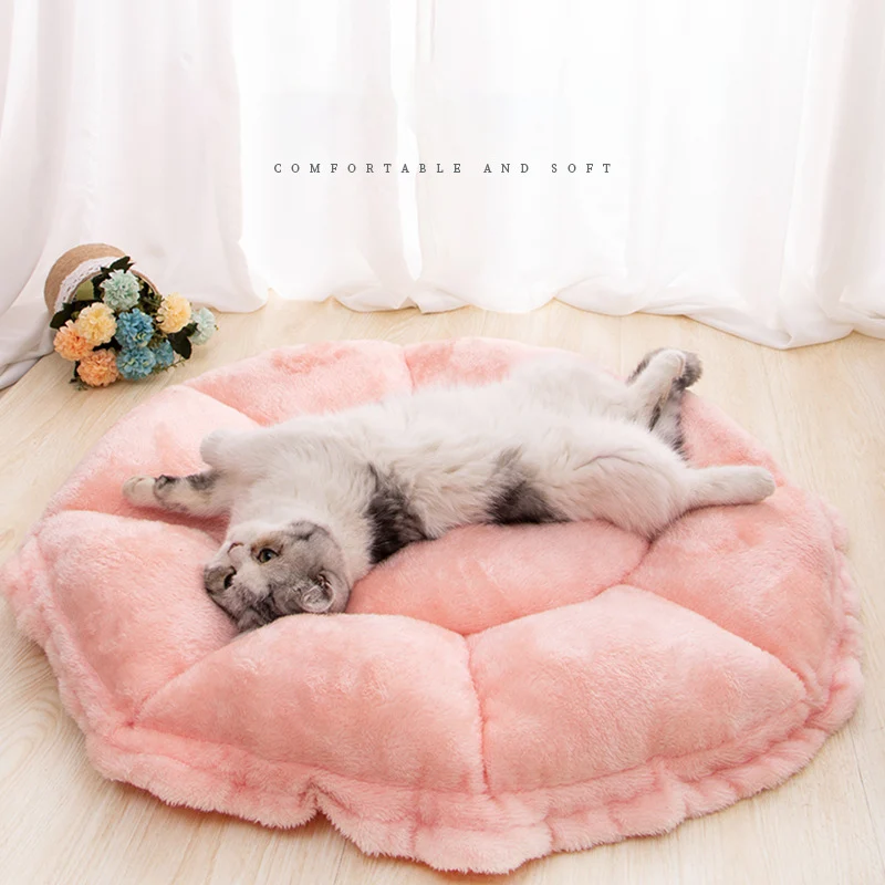 

Cat Cushion Litter Mat Pink Niche Pour Chat Beds For Small Dogs Comfy Calming Pet Bed Plush manta perro blanket for dog poodle