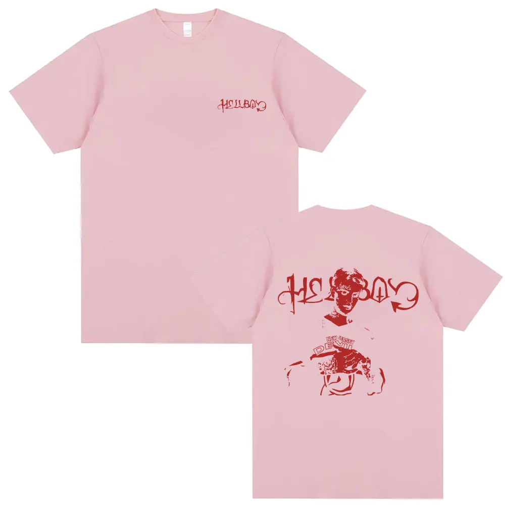 Фото Rapper Lil Peep Crybaby Hellboy Graphic T-shirts Men Women Clothing Hip Hop Oversized T Shirts Men's Casual Pure Cotton Tshirt №3