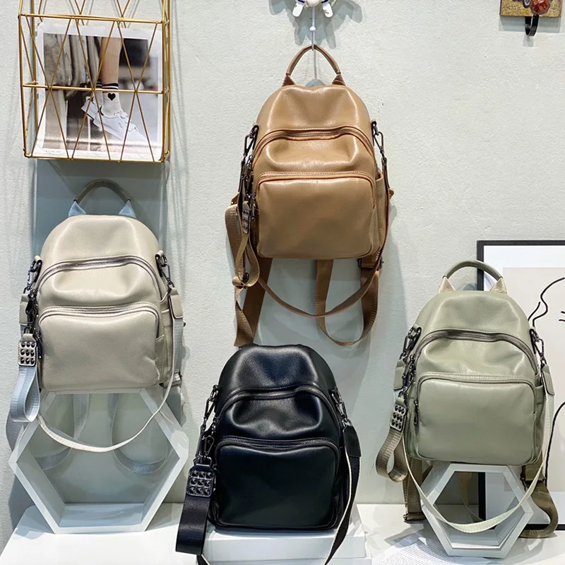 Женский рюкзак из 100% мягкой телячьей кожи AODUX двухфункциональный натуральной