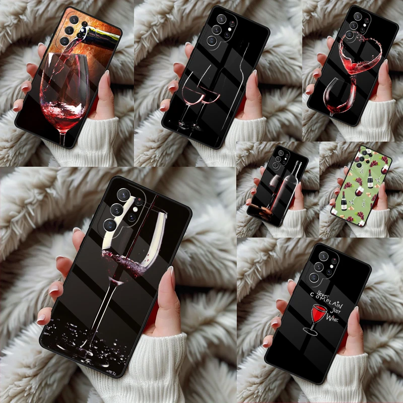 Фото Чехол для телефона Samsung Galaxy S24 S25 S26 Ultra S22 S23 Plus S21 S20 FE Note10 из ТПУ с дизайном «Красное вино» №1