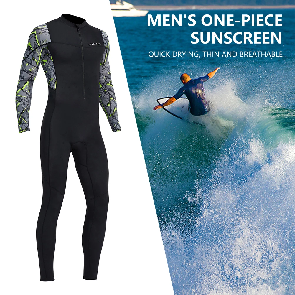 

Men Diving Surfing Clothes Cold Proof Sunscreen Surfing Swimsuit with Zipper Elastic Anti-scratch Breathable Outdoor Accessories