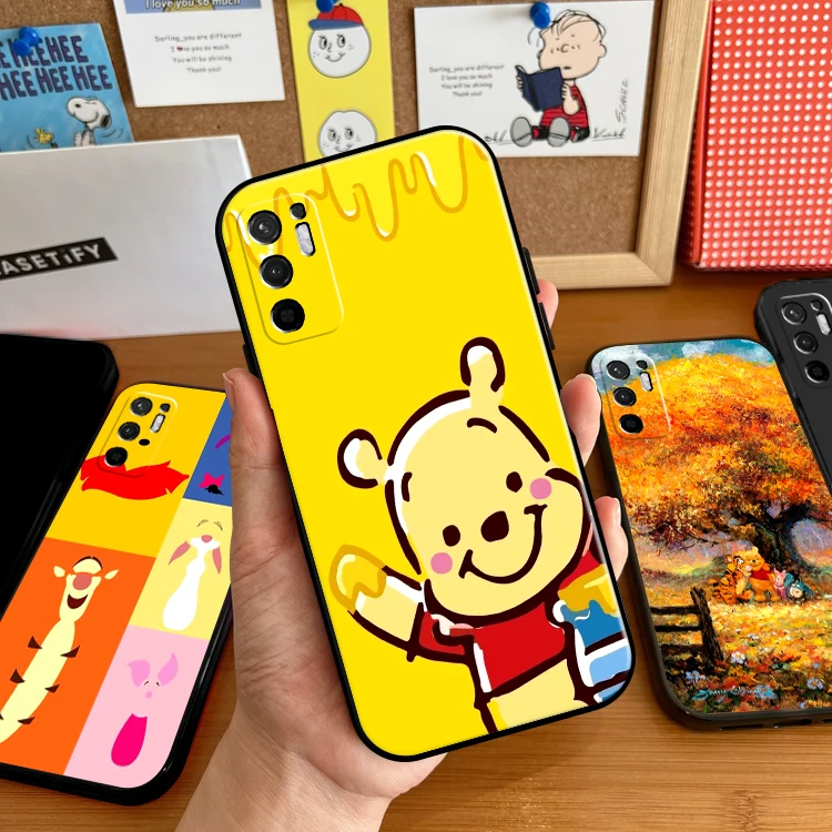 

Cartoon Winnie The Pooh Case For Xiaomi Redmi Note 10 10S 10T Pro For Redmi Note 10 5G Phone Case TPU Back Silicone Cover