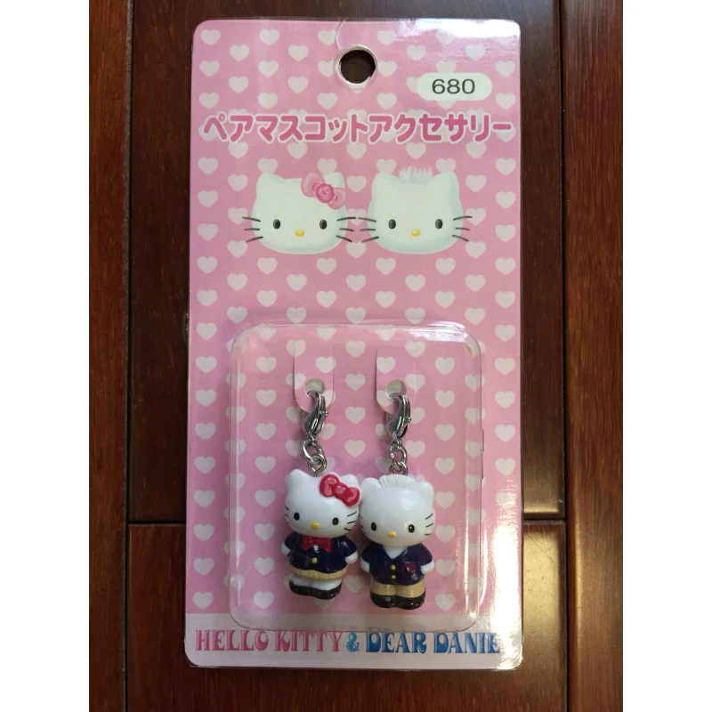 

Sanrios Hello Kitty School Uniform Couple Set Japan Limited Edition Phone Chain Pendant Decoration 2002 Cartoon Cute Collect