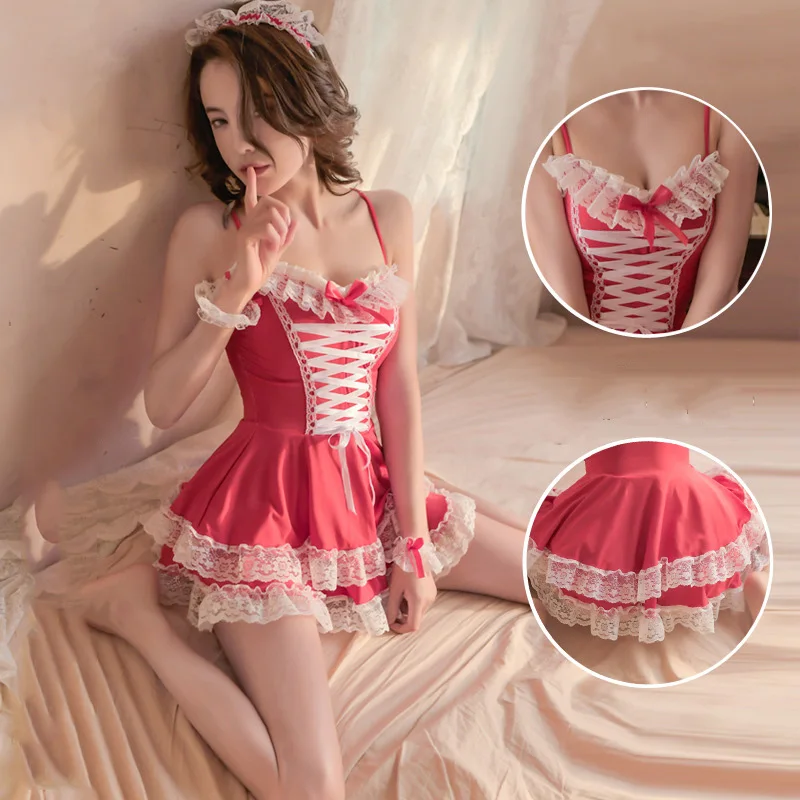 na seks Cosplay odzież koronkowa bondage obcisły strój z głębokim wzorem w kształcie litery V kuszący fetysz miłość i głębokie