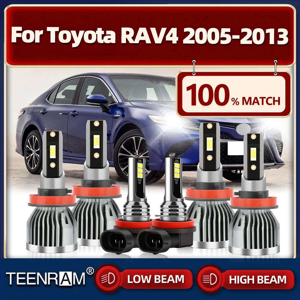 Фото 360W Turbo светодиодный Lights 60000LM 3580 CSP Автомобильные фары с вентилятором 12V для Toyota RAV4 2005-2007 2008 2009 2010 2011 2012 №1