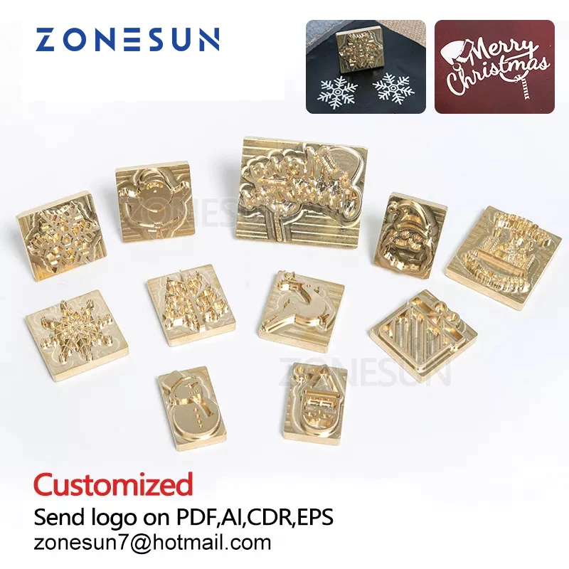 ZONESUN Custom Brass Logo Stamp Gift Decoration Leather Stamping Embossing Tool Wood Burning branding iron stamp