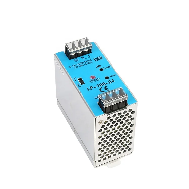 Interruptor da Fonte de Alimentação 12v 24v 48v Lp100 Modo de Comutação do Trilho Din Única Saída 100w Proteção da Sobretensão